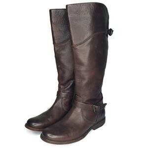 FRYE Phillip Riding Boots 76844 Tall all Leather Brown Side Zipper Womens Sz 8 B